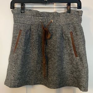 Sandro terry skirt with leather trim